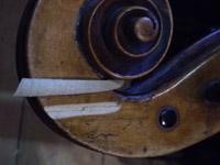 Repairs to cello scroll (click for larger image)
